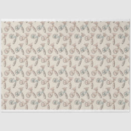 Pastel Retro-Fahrräder mit Blume Seidenpapier