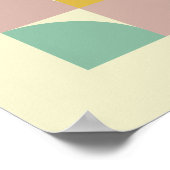 Pastel Retro geometrische Quadrate Petals Mitte Ja Poster (Ecke)
