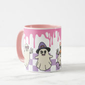 Pastel Retro Ghost Crew mädchenhaft Happy Hallowee Tasse (Vorderseite Links)