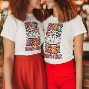 Pastel Retro Ghost Spooky Besties Kostüm T-Shirt