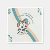Pastel Retro Gray Blue Balloons Baby Dragon Serviette (Vorderseite)