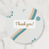 Pastel Retro Gray Blue Brown Baby Dragon Danke Geschenkanhänger (Rückseite)