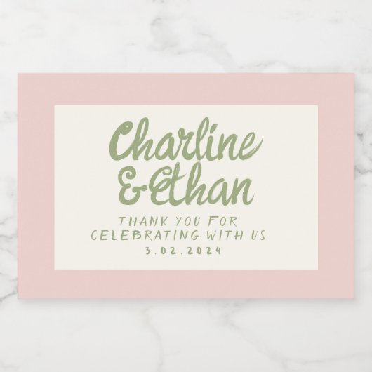 Pastel Retro Handwriting Estival Parco Tassino Schaumweinetikett (Einzelnes Label)