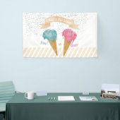 Pastel Retro Ice Cream Gender Reveal Party Banner (Messeveranstaltung)