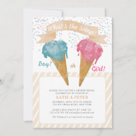 Pastel Retro Ice Cream Gender Reveal Party Einladung