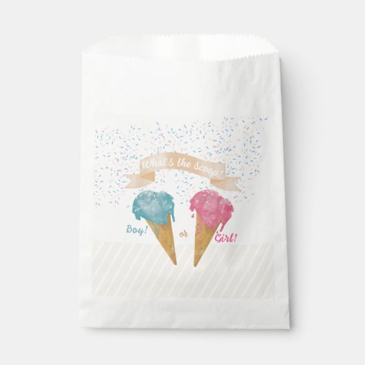 Pastel Retro Ice Cream Gender Reveal Party Geschenktütchen (Vorderseite)