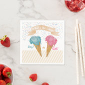 Pastel Retro Ice Cream Gender Reveal Party Serviette (Beispiel)