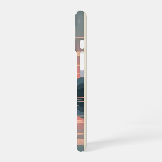 Pastel Retro Lake iPhone 16 Hülle (Linke Seite)