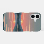 Pastel Retro Lake iPhone 16 Hülle (Rückseite (Horizontal))