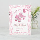 Pastel Retro Let's Skate Geburtstagsparty Einladung (Stehend Vorderseite)