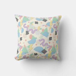 Pastel Retro Memphis Pattern Swirls Kissen