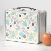 Pastel Retro Memphis Pattern Swirls Metall Brotdose (Beispiel)