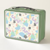 Pastel Retro Memphis Pattern Swirls Metall Brotdose (Rückseite)
