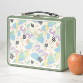Pastel Retro Memphis Pattern Swirls Metall Brotdose (Beispiel)