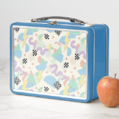 Pastel Retro Memphis Pattern Swirls Metall Brotdose (Beispiel)