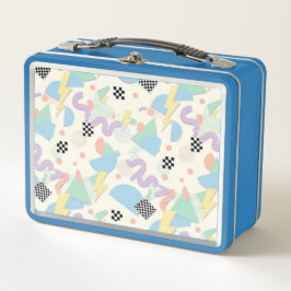 Pastel Retro Memphis Pattern Swirls Metall Brotdose