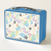 Pastel Retro Memphis Pattern Swirls Metall Brotdose (Rückseite)