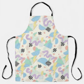 Pastel Retro Memphis Pattern Swirls Schürze (Vorderseite)
