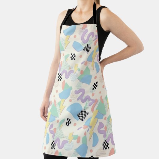 Pastel Retro Memphis Pattern Swirls Schürze (InSitu)