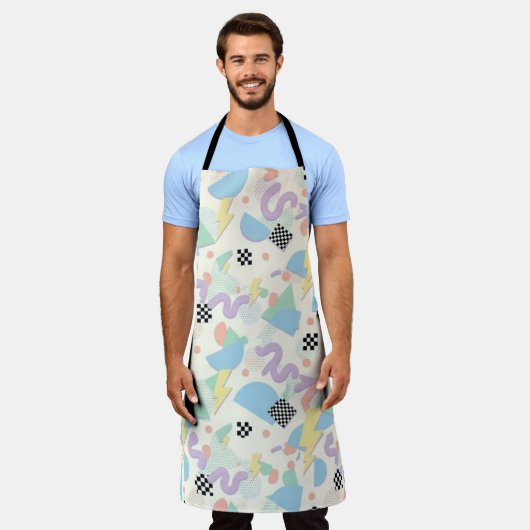 Pastel Retro Memphis Pattern Swirls Schürze (Getragen)