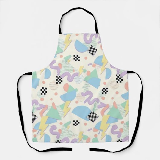 Pastel Retro Memphis Pattern Swirls Schürze (Vorderseite)