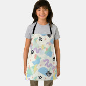 Pastel Retro Memphis Pattern Swirls Schürze (Insitu)