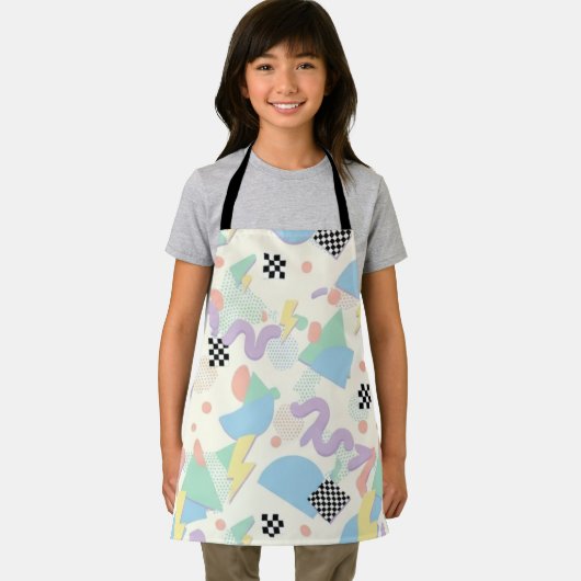 Pastel Retro Memphis Pattern Swirls Schürze (Insitu)