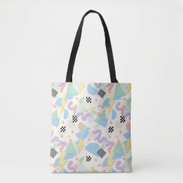 Pastel Retro Memphis Pattern Swirls Tasche