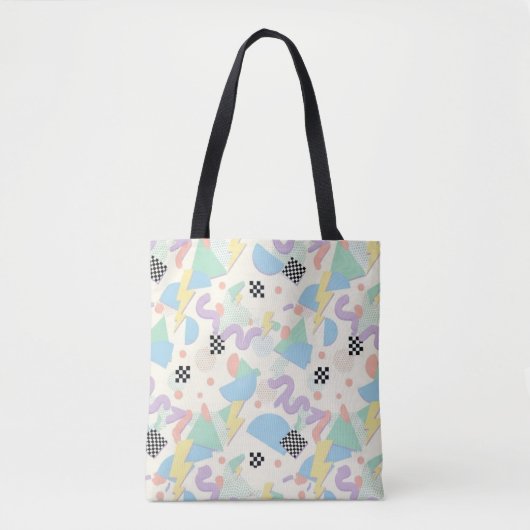 Pastel Retro Memphis Pattern Swirls Tasche (Vorderseite)