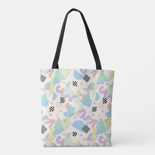 Pastel Retro Memphis Pattern Swirls Tasche (Rückseite)