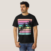 Pastel Retro Palm Tree, Palm Tree Beach  T-Shirt (Vorne ganz)