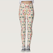 Pastel Retro Pattern | Abstract Pebble & Pod Leggings (Vorderseite)