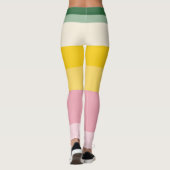 Pastel Retro Pattern | Color Block Leggings (Rückseite)