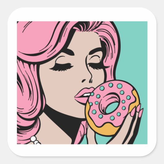 Pastel Retro Pop Art Donut Stickers (Vorderseite)