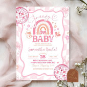 Pastel Retro Rainbow Groovy Baby Shower Einladung