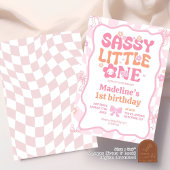 Pastel Retro Rainbow Sassy Little One Einladung