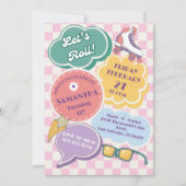 Pastel Retro Roller Skating Party Invitation (Vorderseite)