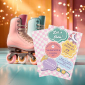 Pastel Retro Roller Skating Party Invitation