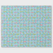Pastel Retro Schachbrett Geschenkpapier (Flach)