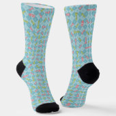 Pastel Retro Schachbrett Socken (Gewinkelt)
