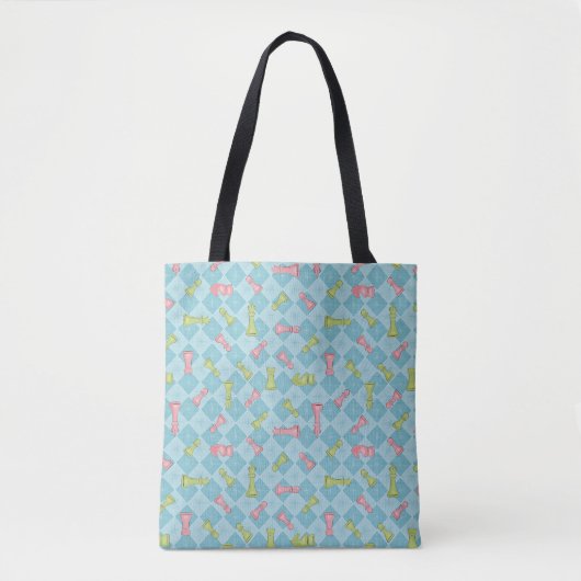 Pastel Retro Schachbrett Tasche (Vorderseite)
