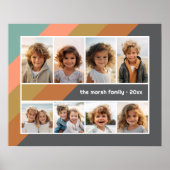 Pastel Retro Streifen - 8 Fotomaterial Poster (Vorne)