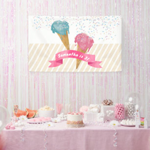 Pastel Retro Wasserfarben Ice Banner