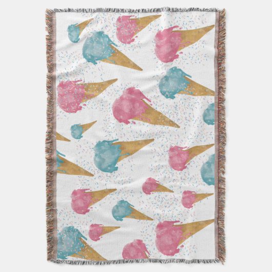 Pastel Retro Wasserfarben Ice Decke (Vorderseite Vertikal)