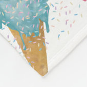 Pastel Retro Wasserfarben Ice Fleecedecke (Ecke)
