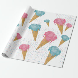 Pastel Retro Wasserfarben Ice Geschenkpapier