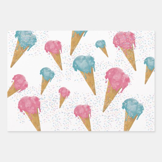 Pastel Retro Wasserfarben Ice Geschenkpapier Set (Vorderseite 2)
