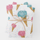 Pastel Retro Wasserfarben Ice Geschenkpapier Set (Beispiel)