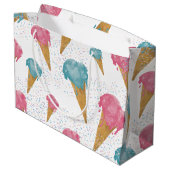 Pastel Retro Wasserfarben Ice Große Geschenktüte (Rückseite Schrägansicht)