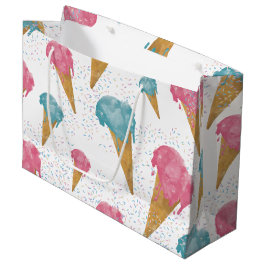 Pastel Retro Wasserfarben Ice Große Geschenktüte